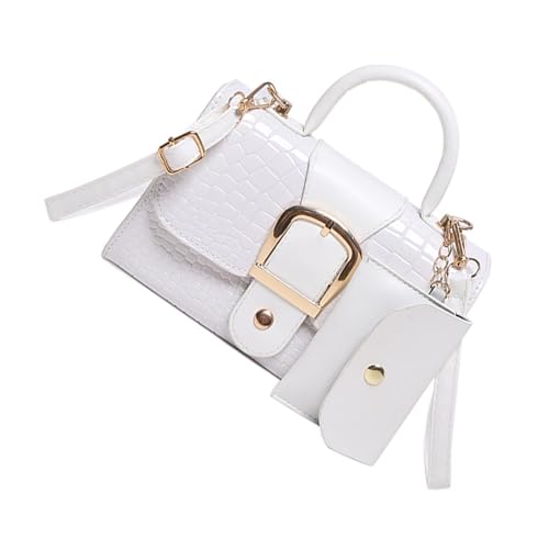 Elegantes 2-teiliges Set mit geprägten strukturierten Taschen, PU-Schaum, Umhängetasche, Crossbody-Tasche für Pendler und gesellschaftliche Veranstaltungen, reisefreundliche Handtasche, weiß, One Size von ZUJIABAO