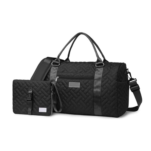 Große Kapazität Fitness Tasche Reise Stilvolle Gepäck Mode Sport Mama Übernachtung Koffer Fitness Reisegepäck Praktisch Sport Training Baby, Farbe: Schwarz, Einheitsgröße von ZUJIABAO