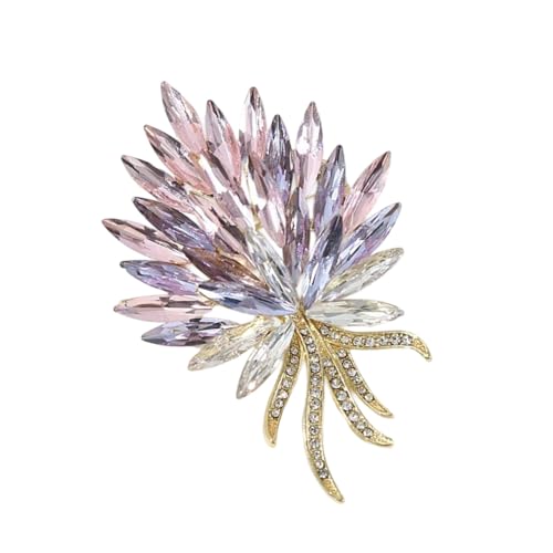 Handwerklich geschnitzte Kristall-Brosche, federleichte Legierung, Zubehör mit stabilem Verschluss, handwerkliche Kristall-Anstecknadel für Veranstaltungen, elegante Brosche für besondere Anlässe von ZUJIABAO