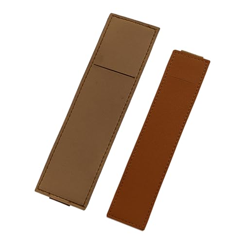 ZUJIABAO 2 x Stifthalter aus Leder mit verstellbaren elastischen Bändern, tragbare Stifttasche für Tagebuch, braun von ZUJIABAO