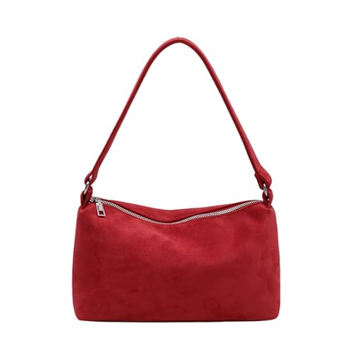 ZUJIABAO Anspruchsvolle Damen Umhängetasche PU Leder Achselbörse Handtasche ergänzt jedes Outfit für mehrere Anlässe Retro Schultertasche Handtasche, B, One Size von ZUJIABAO