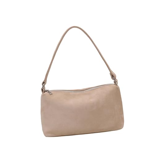 ZUJIABAO Anspruchsvolle Damen Umhängetasche PU Leder Achselbörse Handtasche ergänzt jedes Outfit für mehrere Anlässe Retro Schultertasche Handtasche, beige, One Size von ZUJIABAO