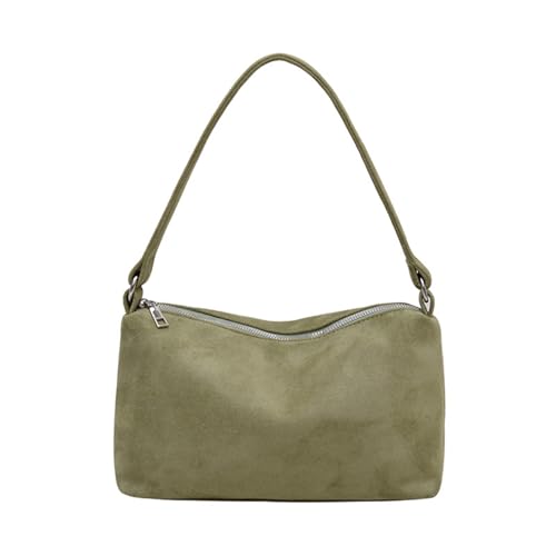 ZUJIABAO Anspruchsvolle Damen Umhängetasche PU Leder Achselbörse Handtasche ergänzt jedes Outfit für mehrere Anlässe Retro Schultertasche Handtasche, grün, One Size von ZUJIABAO