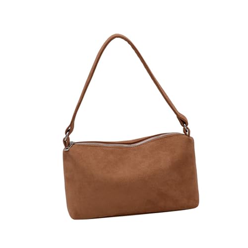ZUJIABAO Anspruchsvolle Damen Umhängetasche PU Leder Achselbörse Handtasche ergänzt jedes Outfit für mehrere Anlässe Retro Schultertasche Handtasche, khaki, One Size von ZUJIABAO