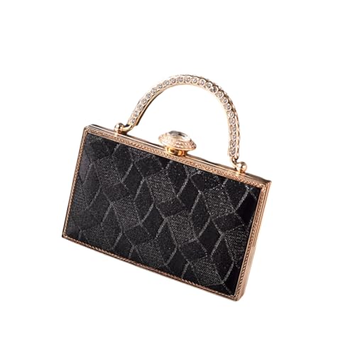 ZUJIABAO Luxuriöse Handtasche mit Strasssteinen besetzt, Abendtasche, lässige Schultertasche für Partykleider und besondere Anlässe, Schwarz , One Size von ZUJIABAO