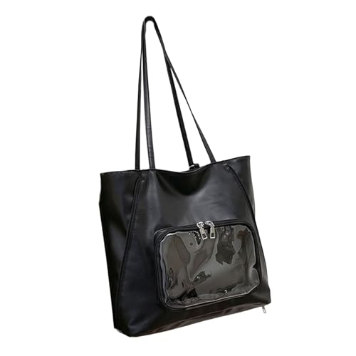 ZUJIABAO Moderne Elegante PU Umhängetasche Damen Arbeitstaschen Stilvolle Handtasche mit mehreren Taschen Business Reise Rucksack Modern Professionelle Satchel, Schwarz , One Size von ZUJIABAO