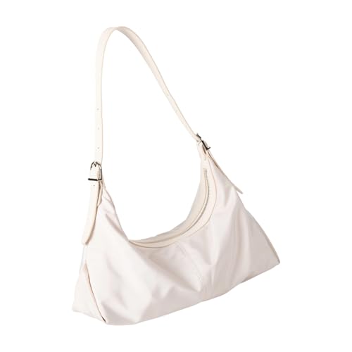 ZUJIABAO Moderne Unterarm-Geldbörse, leichter Stoff, einfacher Zugriff, geräumige Innen-Schultertasche für Damen, modische Handtasche, weiß, One Size von ZUJIABAO
