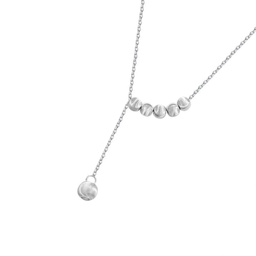 ZUJIABAO Raffinierte Metallverarbeitung Kugel Anhänger Halsband Halskette Elegant Kleiderschrank Essential Frauen Mode Accessoires Legierung Textur Elegante Halskette für Anlässe von ZUJIABAO