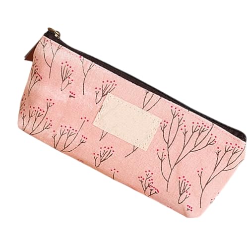 ZUJIABAO Schüler-Federmäppchen aus Segeltuch, Blumenmuster, Stiftebox für die Organisation von Schulbedarf, tragbare Tasche für Studium, C von ZUJIABAO