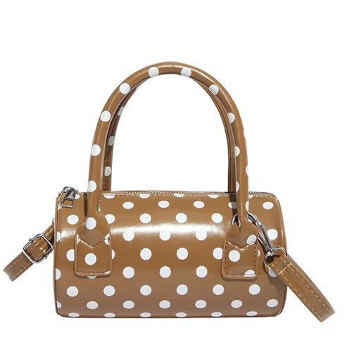 ZUJIABAO Stilvolle runde Umhängetasche, Mehrzweck-Umhängetasche, Mehrzweck-Fächer, modisches Accessoire, elegantes rundes Handtaschen-Design, braun, One Size von ZUJIABAO