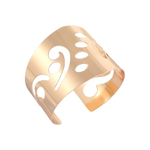 ZUJIABAO Verstellbare, breite Manschette in Metallic-Finish für moderne und Retro-Mode-Enthusiasten, Mode-Statement-Schmuck, Einheitsgröße, Wie beschrieben von ZUJIABAO