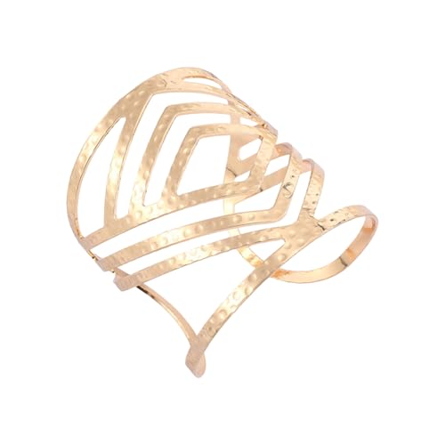 ZUJIABAO Verstellbare, breite Manschette in Metallic-Finish für moderne und Retro-Mode-Enthusiasten, Mode-Statement-Schmuck, Einheitsgröße, Wie beschrieben von ZUJIABAO