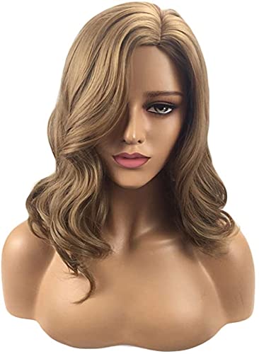 Lange wellenförmige lockige Perücken für schwarze Frauen 100% hitzebeständige synthetische Faserbraune Cosplay Haarlänge 18 Zoll (150% dichte) chenghuax von ZUKKY