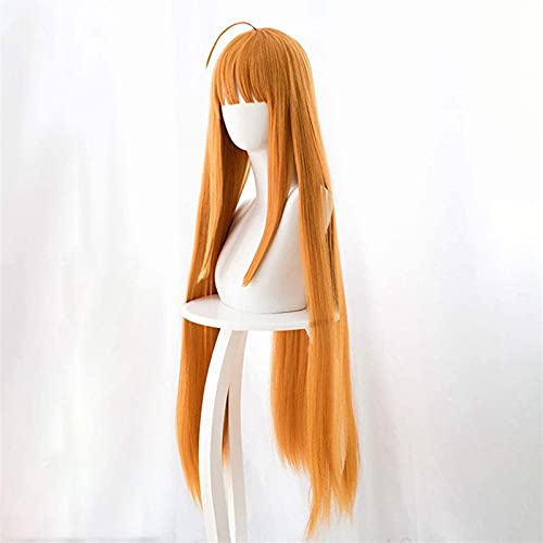 PERSONA 5 (Futaba Sakura) Anime Cosplay Rose Net Perücken mit Pony 100% Hochtemperaturbeständige Faserorange Long Straight Haar 36inches chenghuax von ZUKKY