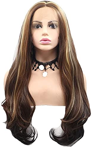 Spitzefrontperücken lose langwelle lockige hitzebeständige synthetische Mischfarbe bunte Glueless Curly für Frauen Cosplay Haar 24 Zoll chenghuax Spitzefrontperücken lose langwelle lockige hitzebeständige synthetische Mischfarbe bunte Glueless Curly für Frauen Cosplay Haar 24 Zoll chenghuax von ZUKKY