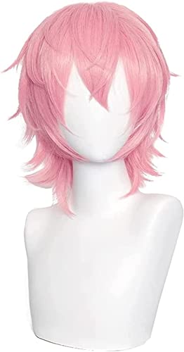 ZUKKY Anime Ayato Cosplay Perücke for Yarichin B Club Kurze rosa Perücke for Halloween Kostümparty Anime Show Cosplay von ZUKKY