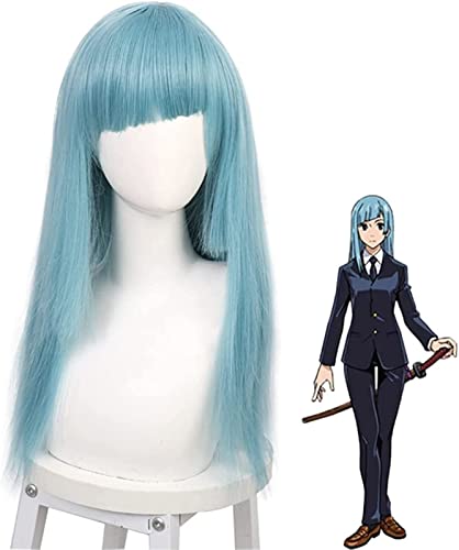 ZUKKY Anime Jujutsu Kaisen Cosplay Perücke Miwa Kasumi Frauen Lange Glatte Haare Perücken Hitzebeständige Synthetische Halloween Kostüm Party Perücken von ZUKKY