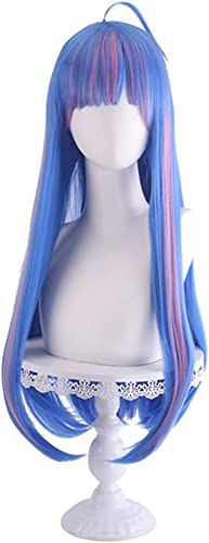 ZUKKY Anime One Piece Ulti Cosplay Perücke mit Perückenkappe Blau Rosa Mischfarben Langes glattes Haar Cosplay Kostüm Perücke Halloween Party Zubehör von ZUKKY