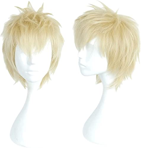 ZUKKY Anime-Perücke Ryuji Sakamoto Cosplay-Perücke for Persona 5, Kurze Blonde Perücke mit gratis Perückenkappe for Kostümparty, Anime-Show, Cosplay, Event, Konzerte, tägliche Perücke von ZUKKY