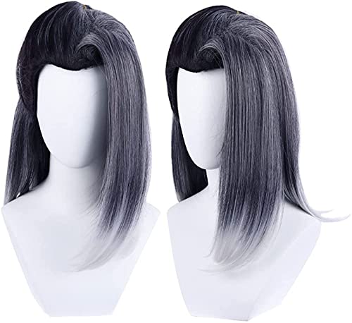 ZUKKY Game Valorant Cosplay Wig Fade Long Black Siliver for Frauen Halloween Party Perücken von ZUKKY