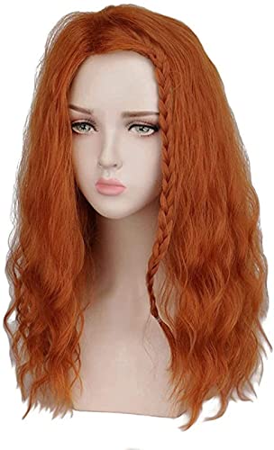 ZUKKY Schwarze Cosplay-Perücken for Frauen, Halloween-Party, Kostüm, braune Farbe, Lange gewellte synthetische Perücken + Perückenkappe von ZUKKY