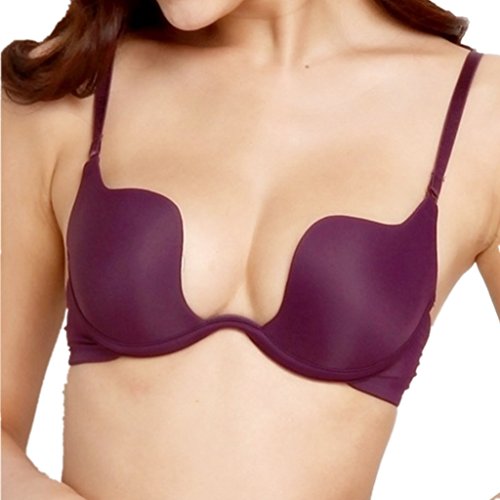 Nature Damen Deep U Multiway Plunge Bra Push-Up BH Unterwäsche - (Purple 75B) von ZUKULIFE