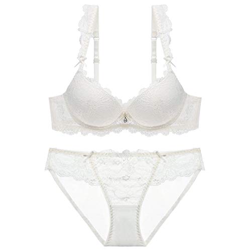 ZUKULIFE Damen Spitzen Push Up BH Unterwäsche Sets - (Weiß 70A) von ZUKULIFE