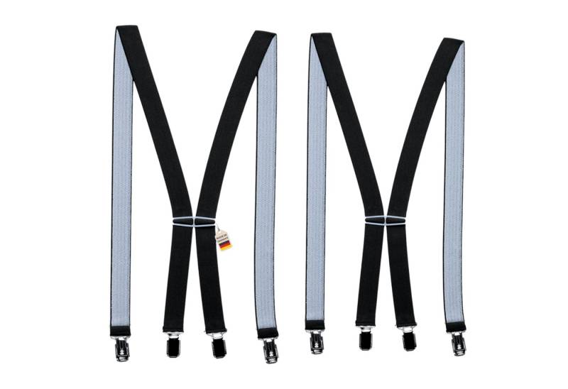 ZUKUNFTSENKEL Hosenträger 2er Pack schmal 2,5cm breite, 4 starke Clips (X-Form Für Damen und Herren) Deutsche Herstellung, Elastisch von ZUKUNFTSENKEL