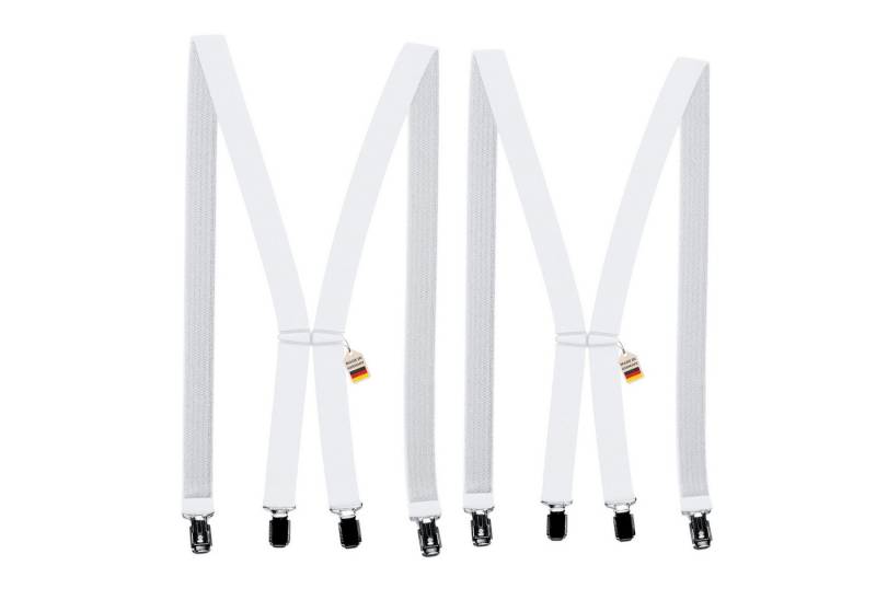 ZUKUNFTSENKEL Hosenträger 2er Pack schmal 2,5cm breite, 4 starke Clips (X-Form Für Damen und Herren) Deutsche Herstellung, Elastisch von ZUKUNFTSENKEL