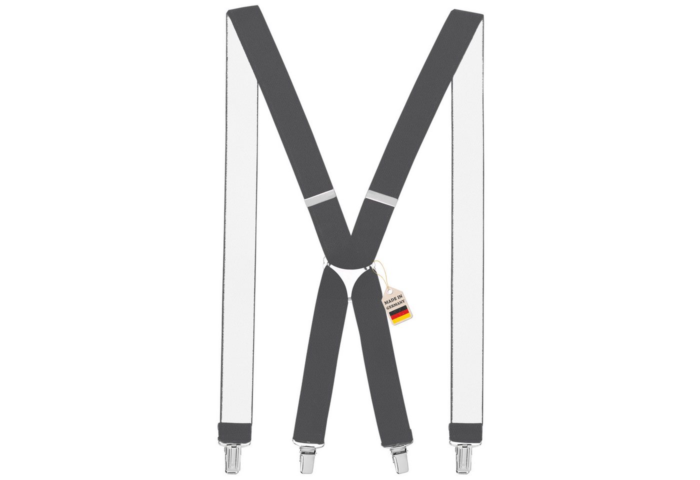 ZUKUNFTSENKEL Hosenträger 4 Robuste Clips, Hosenhalter Elastisch Flexibel (H-Form) X-Form Arbeitshosenträger von ZUKUNFTSENKEL