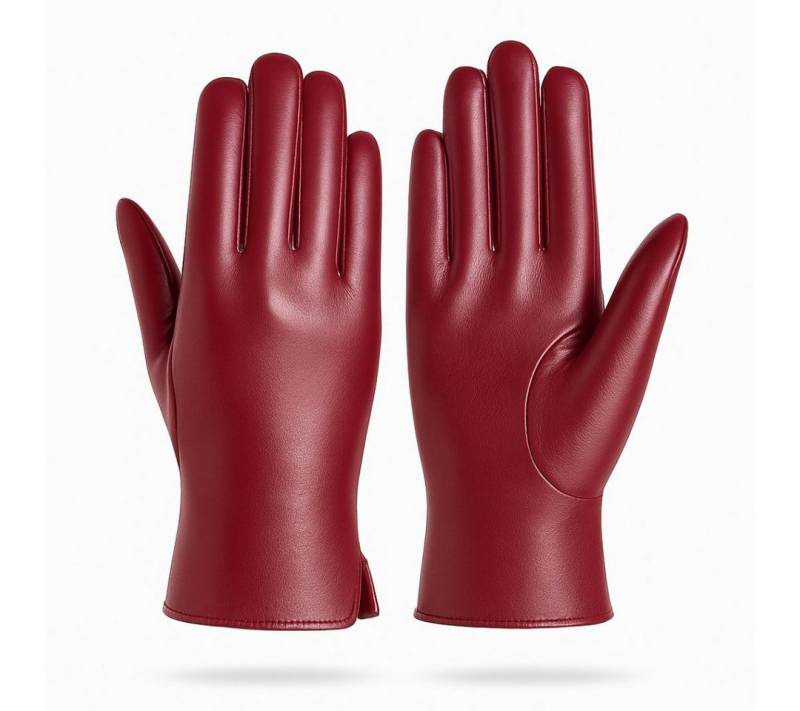 ZUKUNFTSENKEL Lederhandschuhe Damen Lederhandschuhe warm gefüttert (erhältlich in Dunkelblau, Bordeaux & Creme) elegantes Wintermodell, weiche Premium-Qualität, perfekte Passform von ZUKUNFTSENKEL