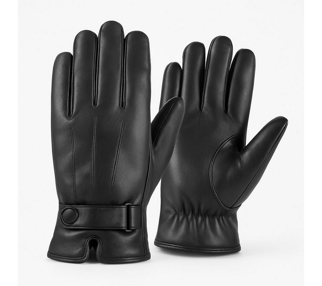 ZUKUNFTSENKEL Lederhandschuhe Echtleder Handschuhe Herren – (Warm, winddicht & bequem) Winterhandschuhe mit Fellfutter & Knopfverschluss von ZUKUNFTSENKEL