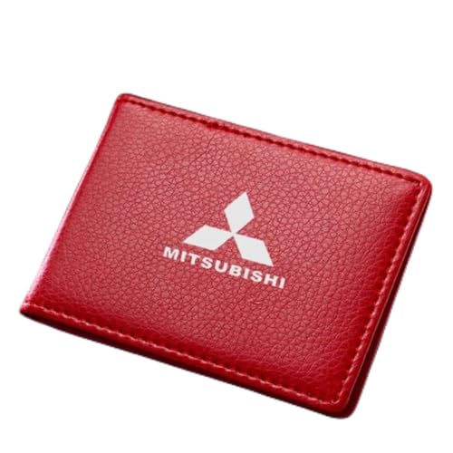 Geldbörsen Ausweis Kartenhüllen Geldklammern Scheckbuchhüllen Portmonee für Mitsubishi Zinger Galant Lancer ASX Pajero Outlander Damen Herren Gift Zubehör,Redstyle von ZUMAHA