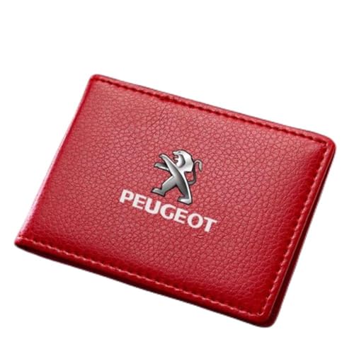 ZUMAHA Geldbörsen Ausweis Kartenhüllen Geldklammern Scheckbuchhüllen Portmonee für Peugeot 2008 206 207 3008 301 307 308 308S e2008 Damen Herren Gift Zubehör,Redstyle von ZUMAHA