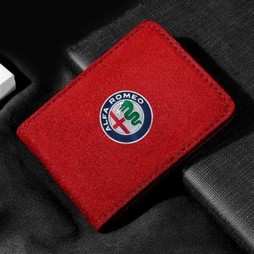 ZUMAHA Geldbörsen Ausweis Kartenhüllen Geldklammern Scheckbuchhüllen Portmonee für Alfa Romeo 147GTA Tonale Giulia MITO 156 159 Giulia Damen Herren Gift Zubehör,Redstyle von ZUMAHA