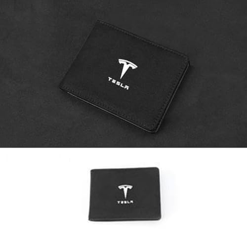 ZUMAHA Geldbörsen Ausweis Kartenhüllen Geldklammern Scheckbuchhüllen Portmonee für Tesla Model 3 Model Y Model S Model X Damen Herren Gift Zubehör,Blackstyle von ZUMAHA