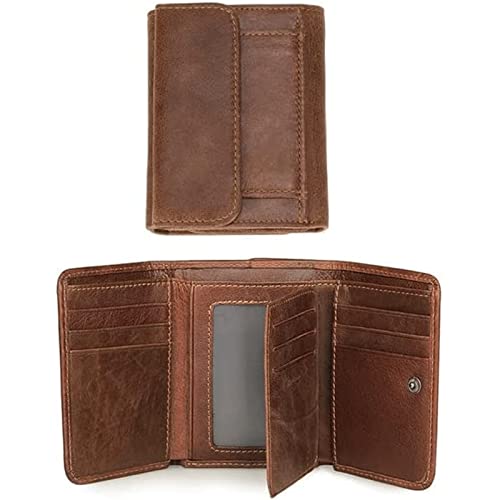 ZUMAHA Neu Freizeit Slim Wallets Case Kreditkarte Trifold Billfold Unisex Herren Echtes Leder Mode Anti-Diebstahl Scanning Hasp Geldbörsen Portemonnaie von ZUMAHA