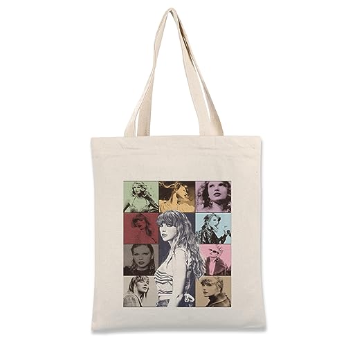 ZUMAHA Singer Einkaufstasche Geschenke Für Sängerliebhaber Musik Wiederverwendbare Canvas-Tasche Merchandise Für Ts-Fans Mädchen Frauen Make-Up-Tasche von ZUMAHA