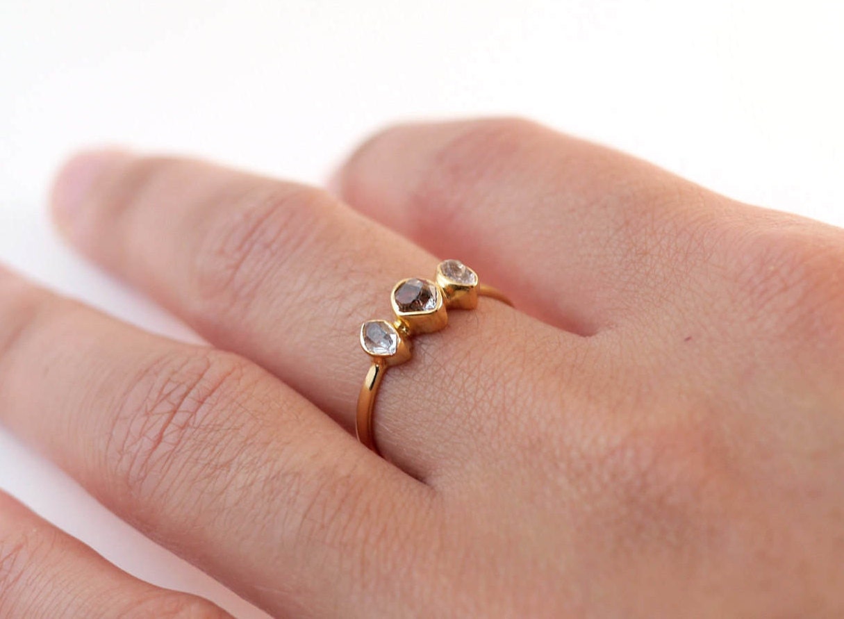 Herkimer Diamant Ring, Ringe Für Frauen, Gold Jahrestag Ring Sie, Handgemachter Rohdiamant Herkimer Diamant Ring, Ringe Für Frauen, Gold Jahrestag Ring Sie, Handgemachter Rohdiamant von ZUMARI