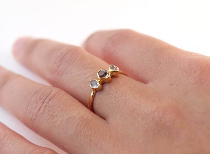 Herkimer Diamant Ring, Ringe Für Frauen, Gold Jahrestag Ring Sie, Handgemachter Rohdiamant Herkimer Diamant Ring, Ringe Für Frauen, Gold Jahrestag Ring Sie, Handgemachter Rohdiamant von ZUMARI