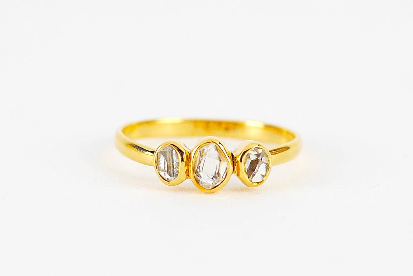 Herkimer Diamant-Ring-Gold | Zierliche Ringe Ring Für Freundin Zarte Stapeln Gold Verlobungsring Mit Steinen Herkimer Diamant-Ring-Gold | Zierliche Ringe Ring Für Freundin Zarte Stapeln Gold Verlobungsring Mit Steinen von ZUMARI
