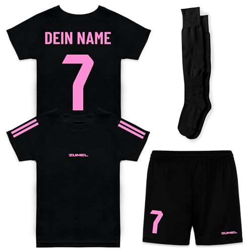 ZUMEL Fußballtrikot Kinder – Personalisiert mit Name & Nummer – Schwarz Rosa ZUMEL Fußballtrikot Kinder – Personalisiert mit Name & Nummer – Schwarz Rosa von ZUMEL