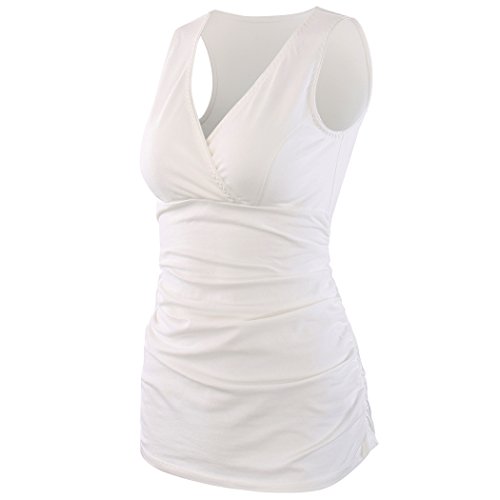 ZUMIY Still-Shirt/Umstandstop, Schwangeres Stillen Nursing Schwangerschaft Top Umstandsmode Unterwäsche (L, White) von ZUMIY