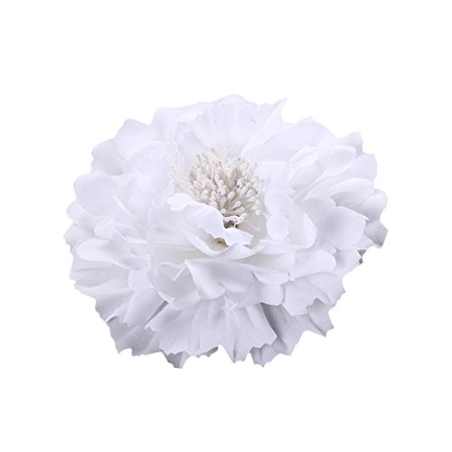 ZUMUii Butterme Mehrfarbiges Tuch Blumen Blütenblatt Clip Schleife Haarspangen Zubehör Alligator Clip Girls Headwear Kopfbedeckung Blume Schleife Haarclip (weiß) von ZUMUii