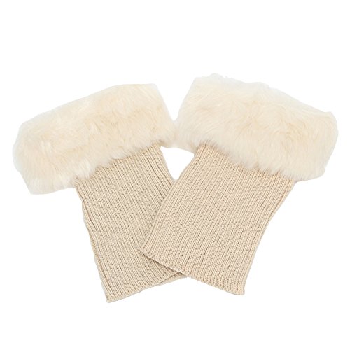 ZUMUii Butterme Faux Pelz Bein Wärmer Socken Stiefel Winter Frauen Bein Wärmer Knit Stiefelsocken Topper Cuff von iSpchen
