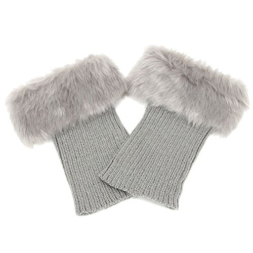 ZUMUii Butterme Faux Pelz Bein Wärmer Socken Stiefel Winter Frauen Bein Wärmer Knit Stiefelsocken Topper Cuff von iSpchen