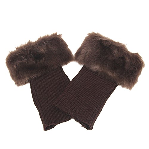 ZUMUii Butterme Faux Pelz Bein Wärmer Socken Stiefel Winter Frauen Bein Wärmer Knit Stiefelsocken Topper Cuff von ZUMUii