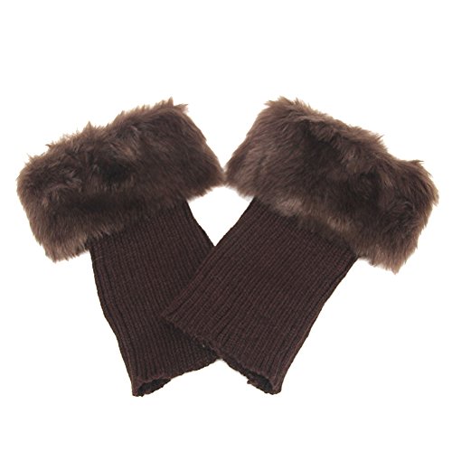 ZUMUii Butterme Faux Pelz Bein Wärmer Socken Stiefel Winter Frauen Bein Wärmer Knit Stiefelsocken Topper Cuff von iSpchen