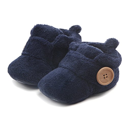 ZUMUii Butterme Neugeborene Fleece Bootie, Unisex Baby Premium Soft Sole Anti-Rutsch Infant Prewalker Kleinkind Schuhe von ZUMUii