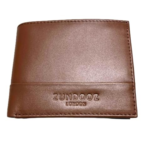 ZUNDOOZ Wallet Ipswich Herren Leder Trifold Slim Wallet - PassCase mit Platz für Karten, Münzfach, braun, 11 x 9 x 1cm (Bifold), Zeitgenössisch mit klassischen Elementen von ZUNDOOZ